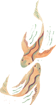 Koi Fish Mokuhanga Print Block Japanese Element